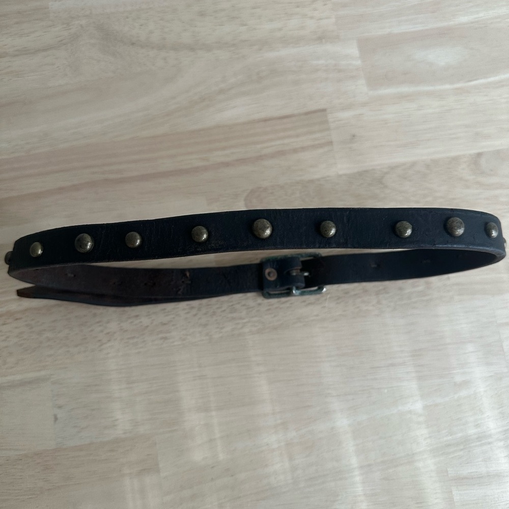 Black Studded Belt Bag with Buckle